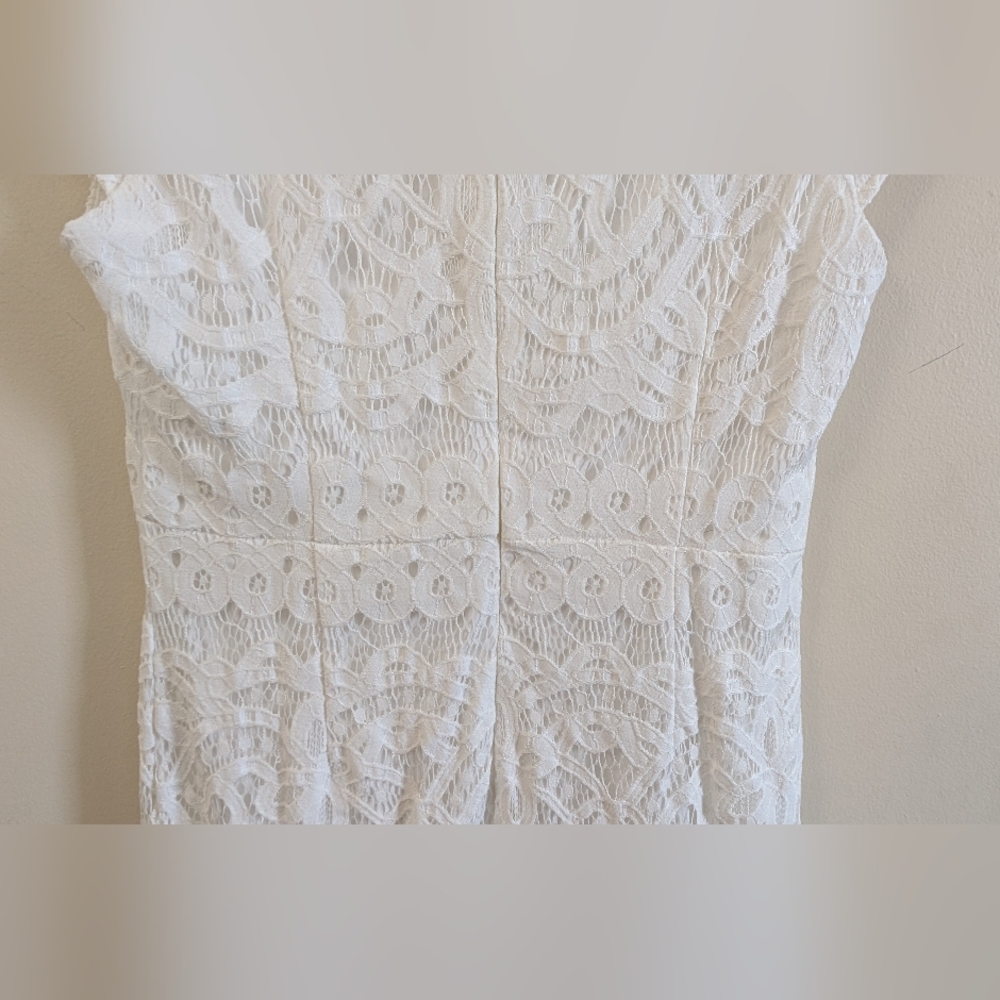 Baltic Born Short Sleeve All Lace Aria Column Midi Dress, Size Large, White - Picture 10 of 12